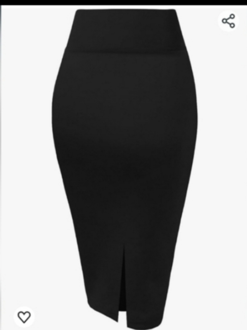 Womens Ponte knit,nylon pencil skirt- below the knee,,size Medium- black, New